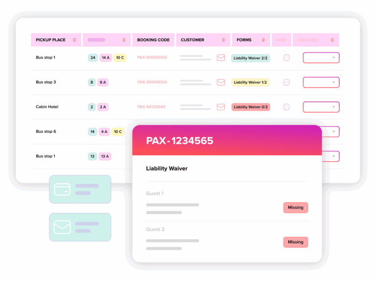 PaxFlow booking forms real time monitoring